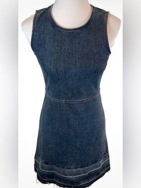 Dark Wash Denim Tank Dress - Sleeveless